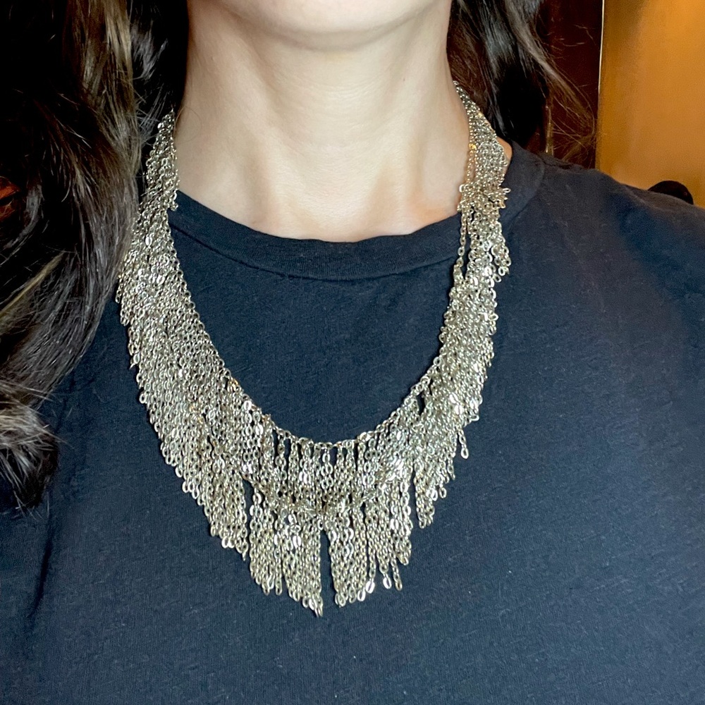 Double strand gold chain necklace